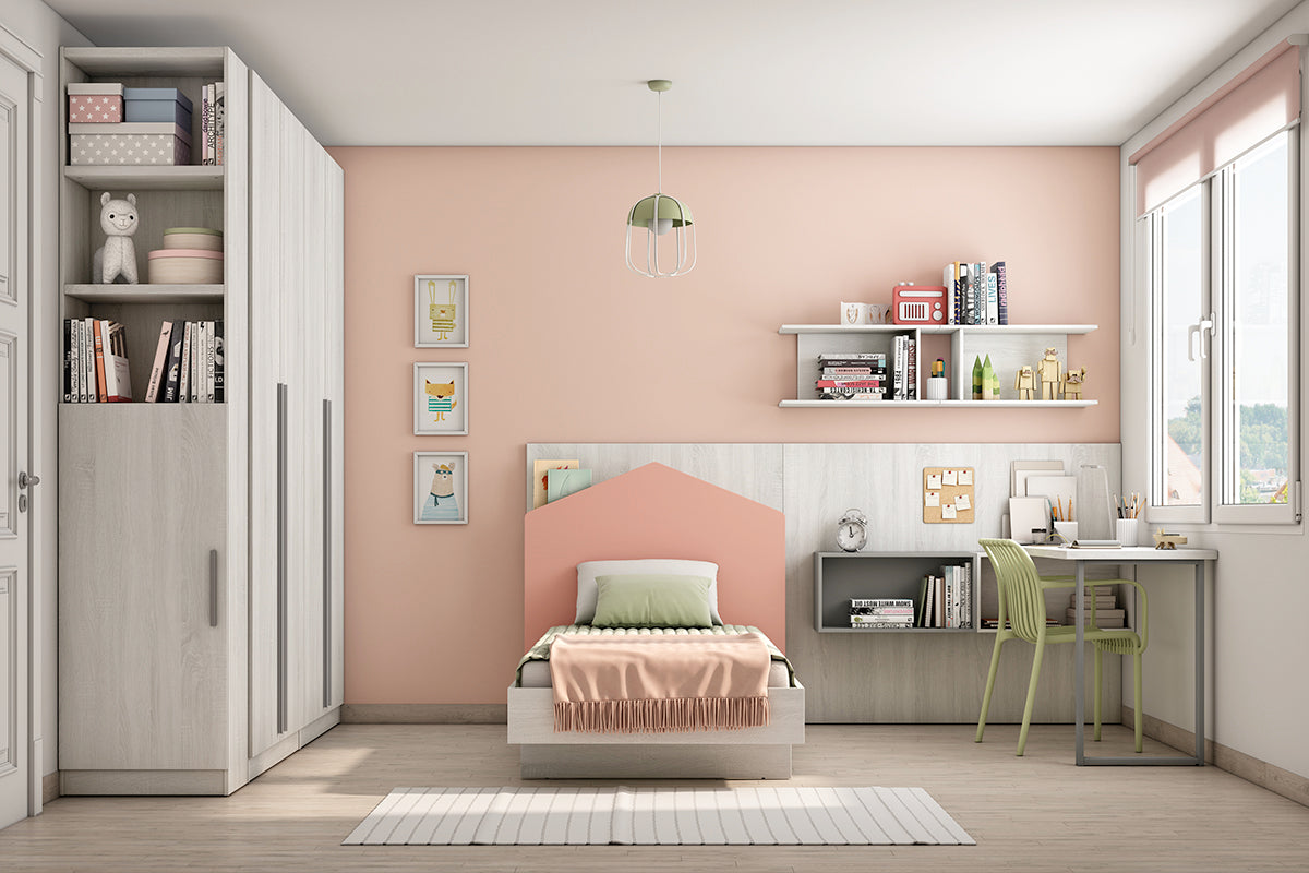 Terminal 1 puerta con 3 huecos alto 238,5 cm de Muebles Azor, colección juvenil LIDER go, en el dormitorio L246