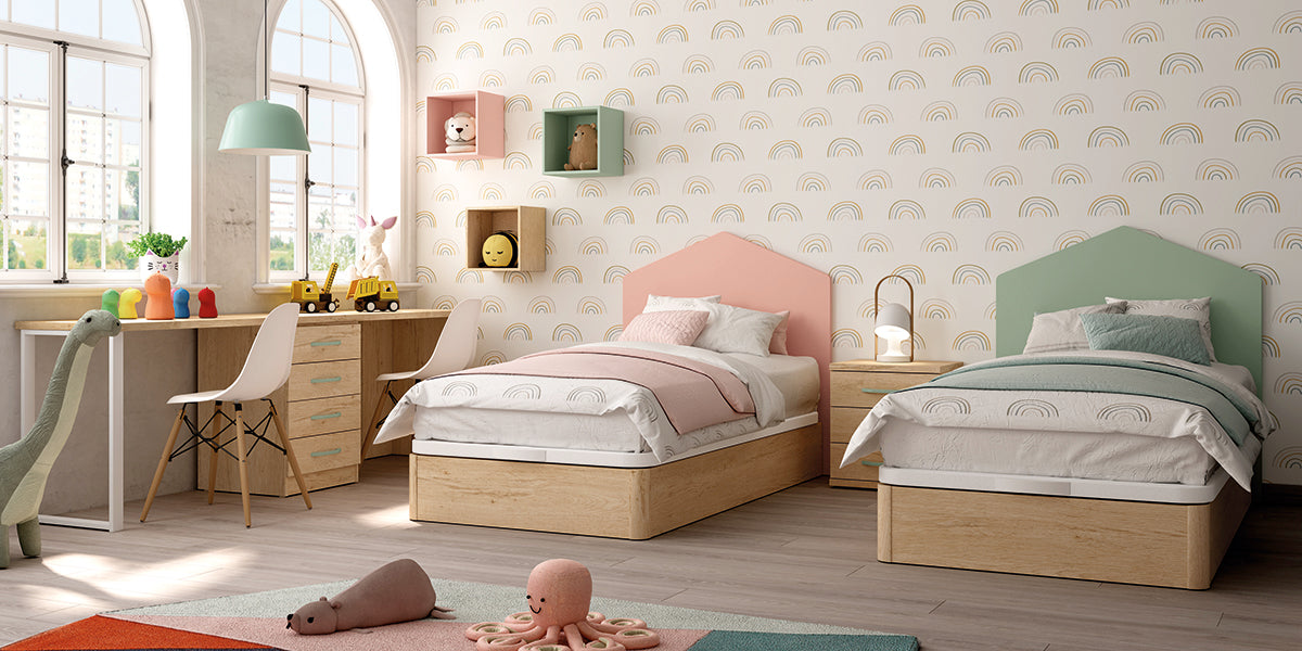 Bajo 4 cajones de Muebles Azor, colección juvenil LIDER go, en el dormitorio L253