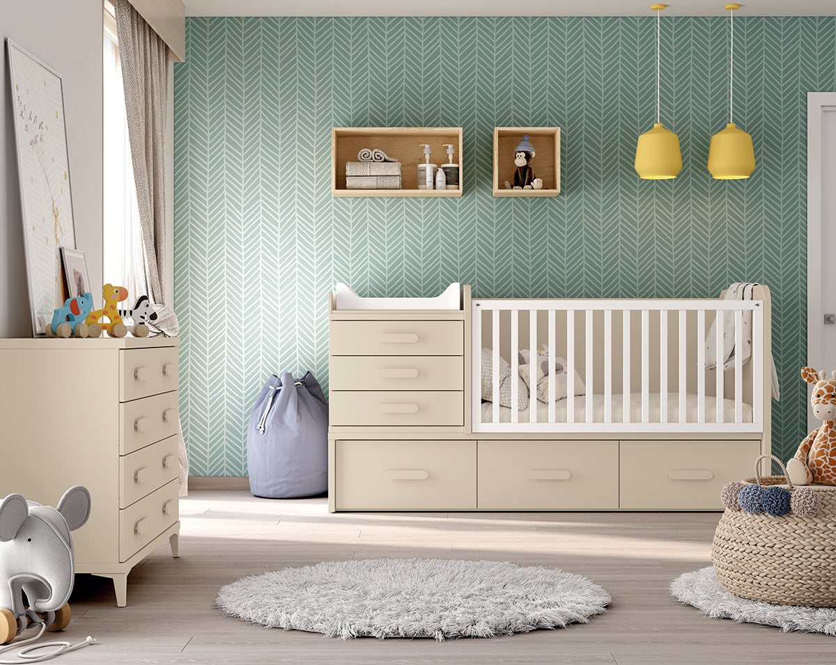 Comodín 4 cajones c/patas de Muebles Azor, colección juvenil LIDER go, en el dormitorio L267