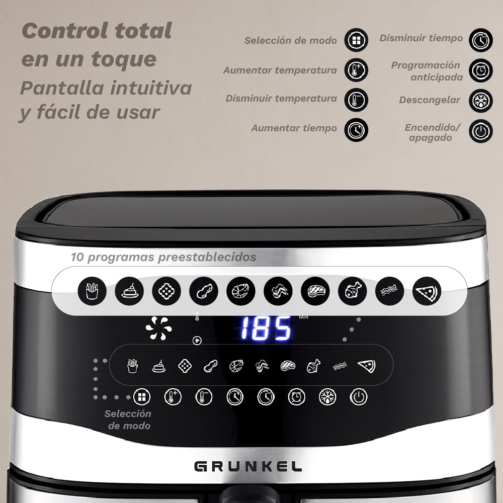 Freidora aire 9 L Grunkel MAXISTEELFRYER