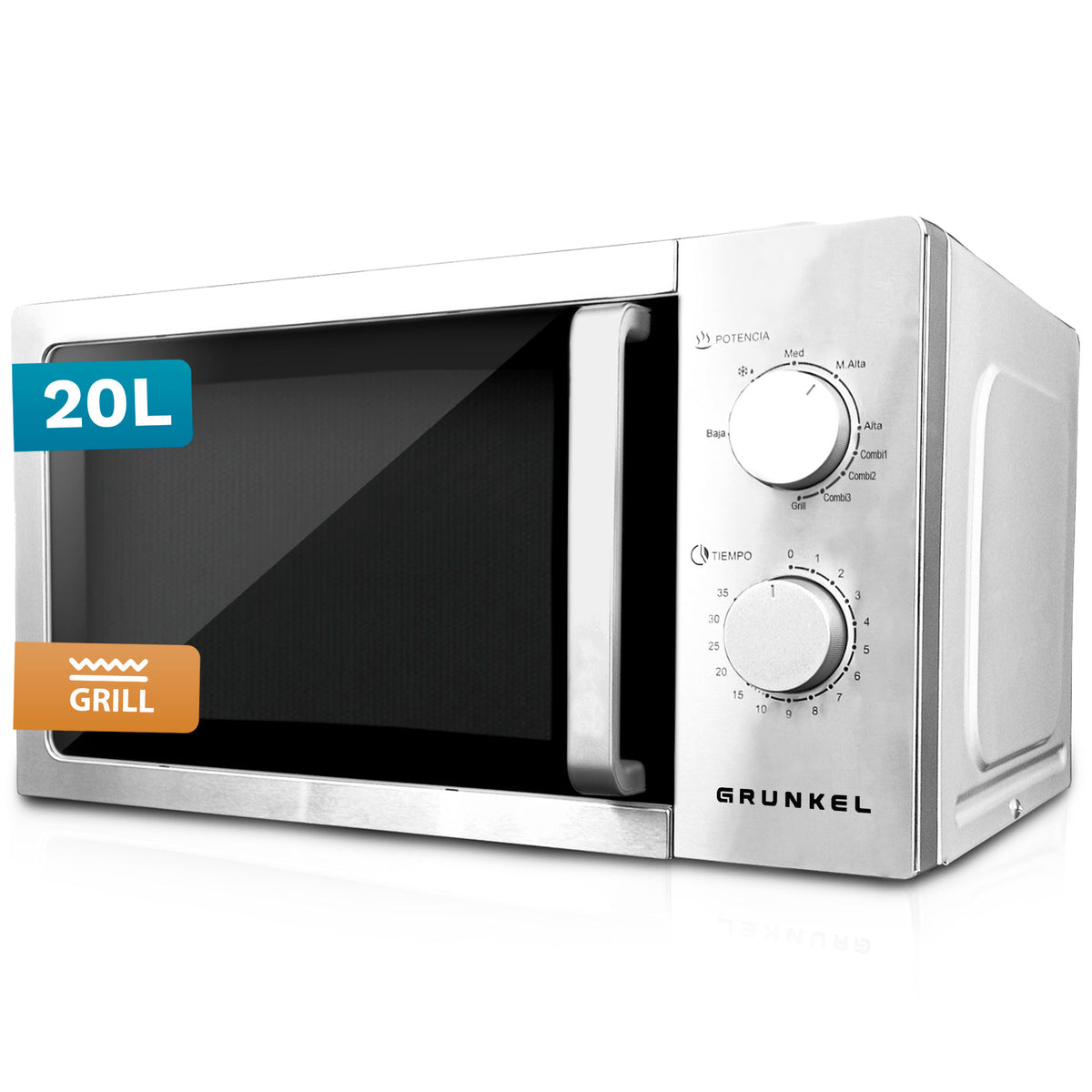 Microondas con grill 20 L Grunkel MWG-20INOX