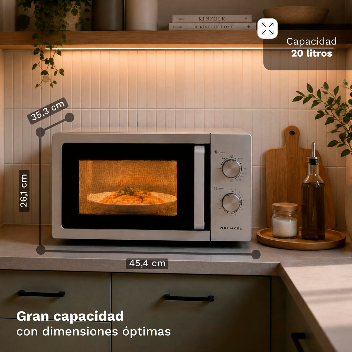 Microondas con grill 20 L Grunkel MWG-20INOX