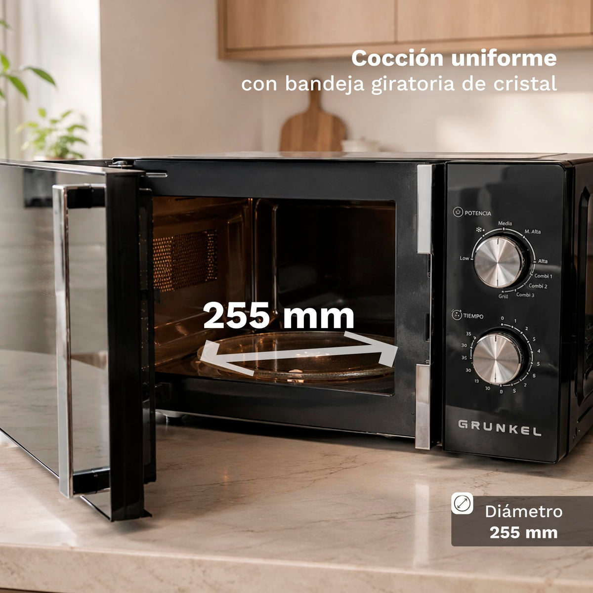 Microondas con grill 20 L Grunkel MWG-20ESPEJO