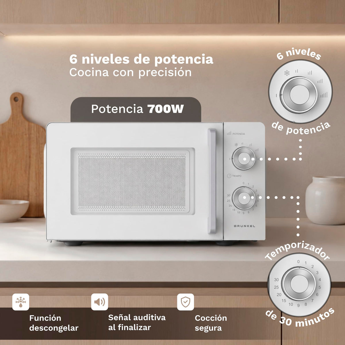 Microondas 20 L Grunkel MW-20MG