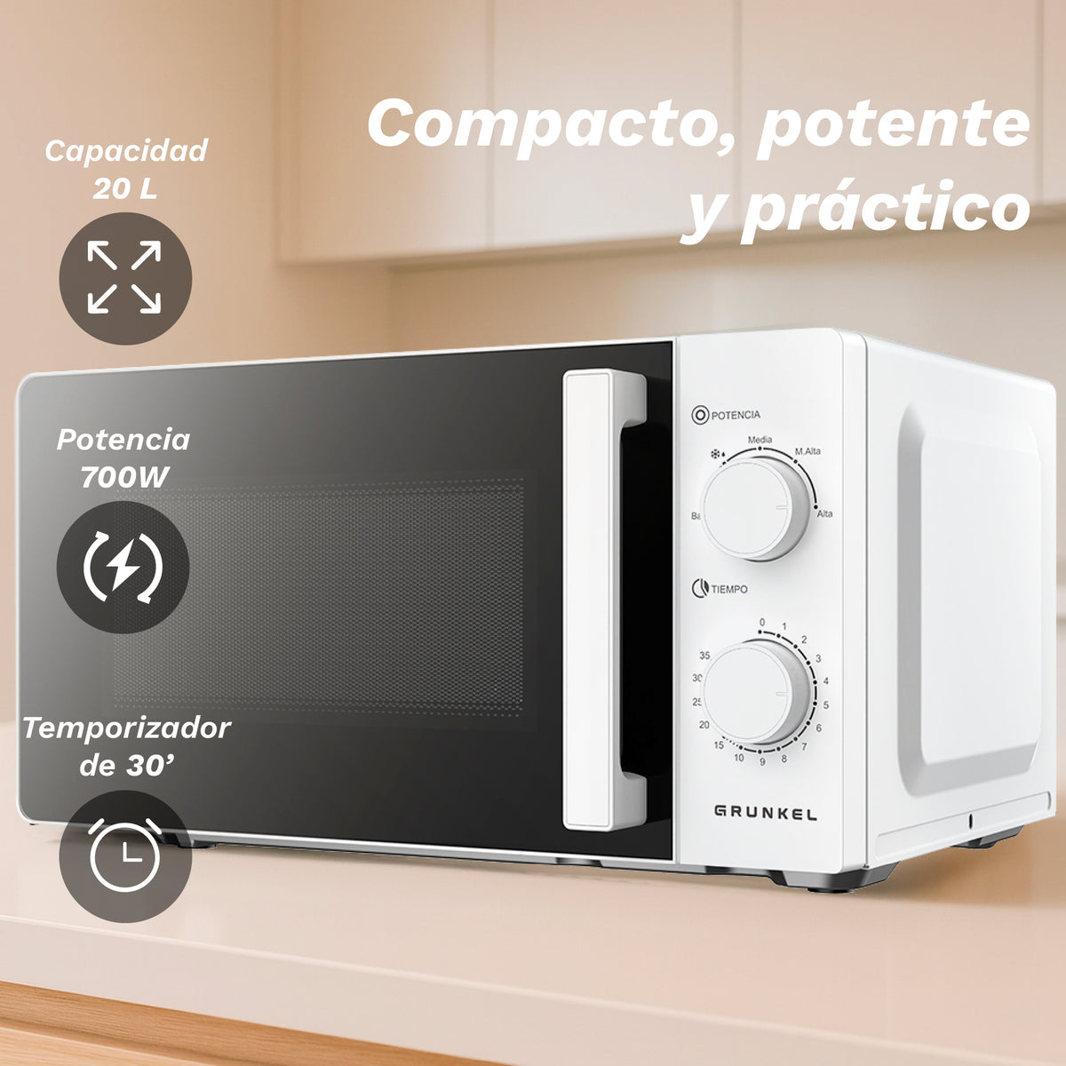 Microondas 20 L Grunkel MW-20EASY
