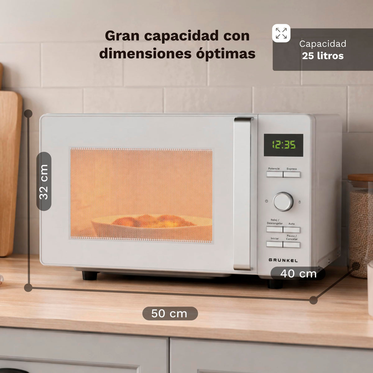Microondas 25 L Grunkel MWD-25FLAT sin plato giratorio