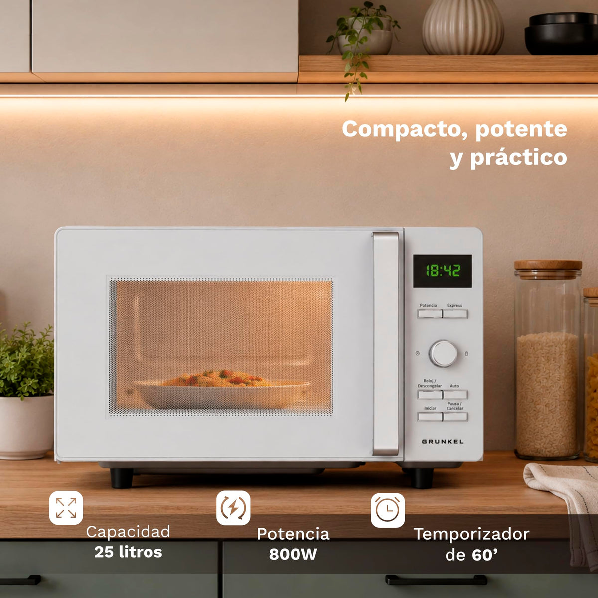 Microondas 25 L Grunkel MWD-25FLAT sin plato giratorio
