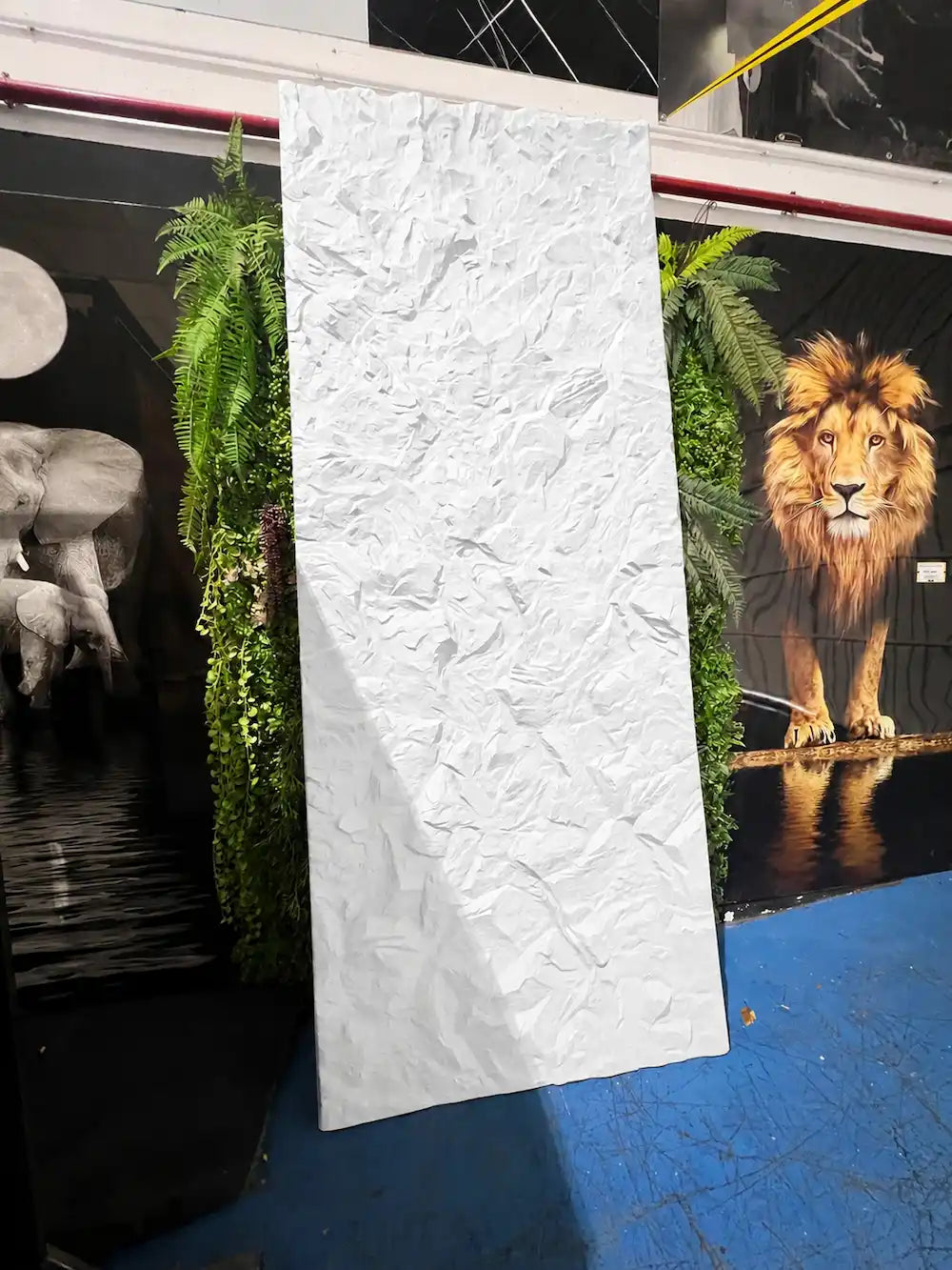 Panel de piedra PU Mural Esculpido Blanco 300 x 120 cm