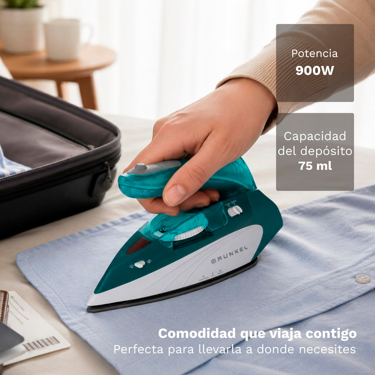 Plancha de vapor de viaje Grunkel PLV-900