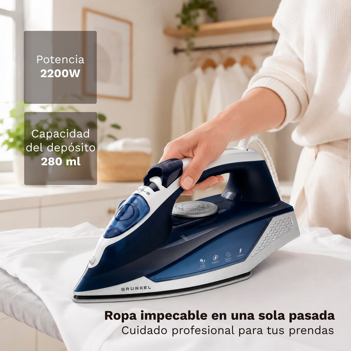 Plancha de vapor Grunkel PL-22NS