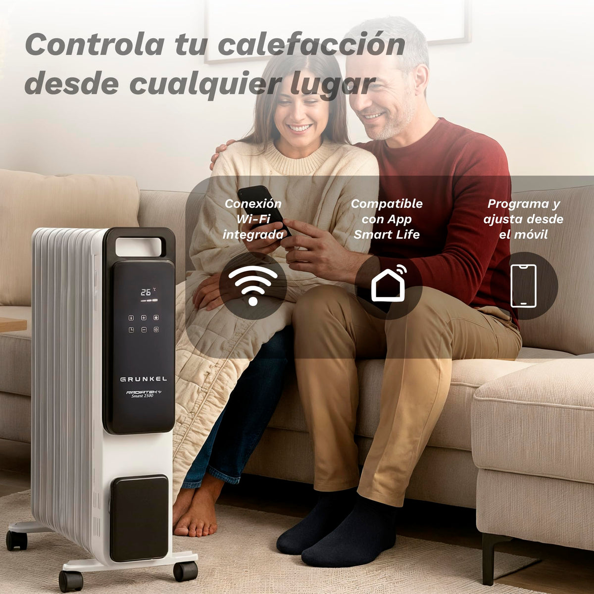 Radiador de aceite digital 11 elementos 2500 W Grunkel RD-2500PRO