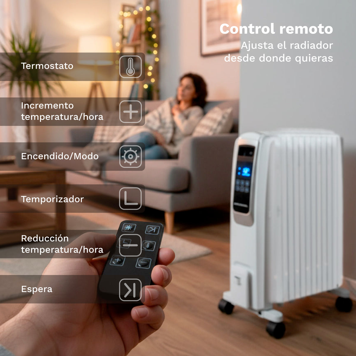 Radiador de aceite digital 10 elementos 2500 W Grunkel RAC-10PIROS