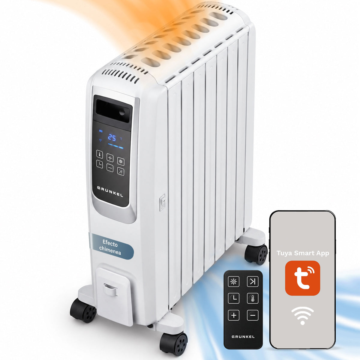 Radiador de aceite digital 8 elementos 2000 W Grunkel RAC-8PIROS