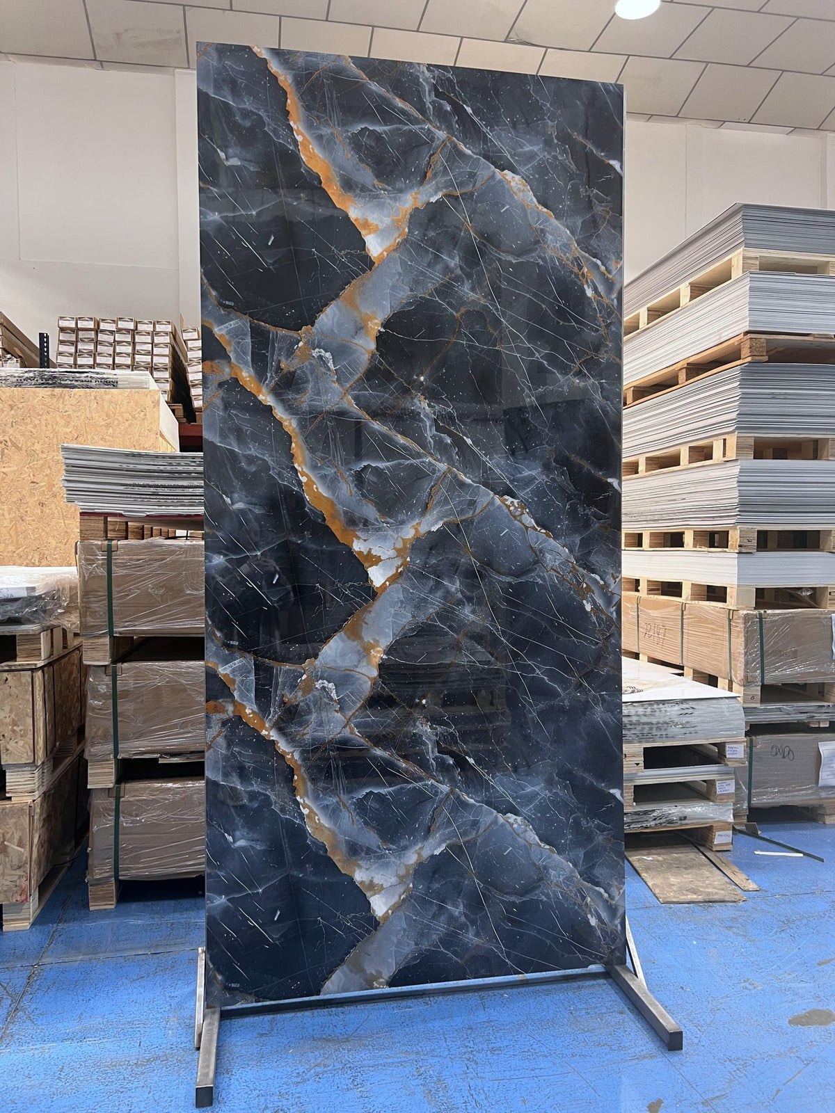 Placa decorativa polvo de piedra Mármol Sunset 260 x 122 cm