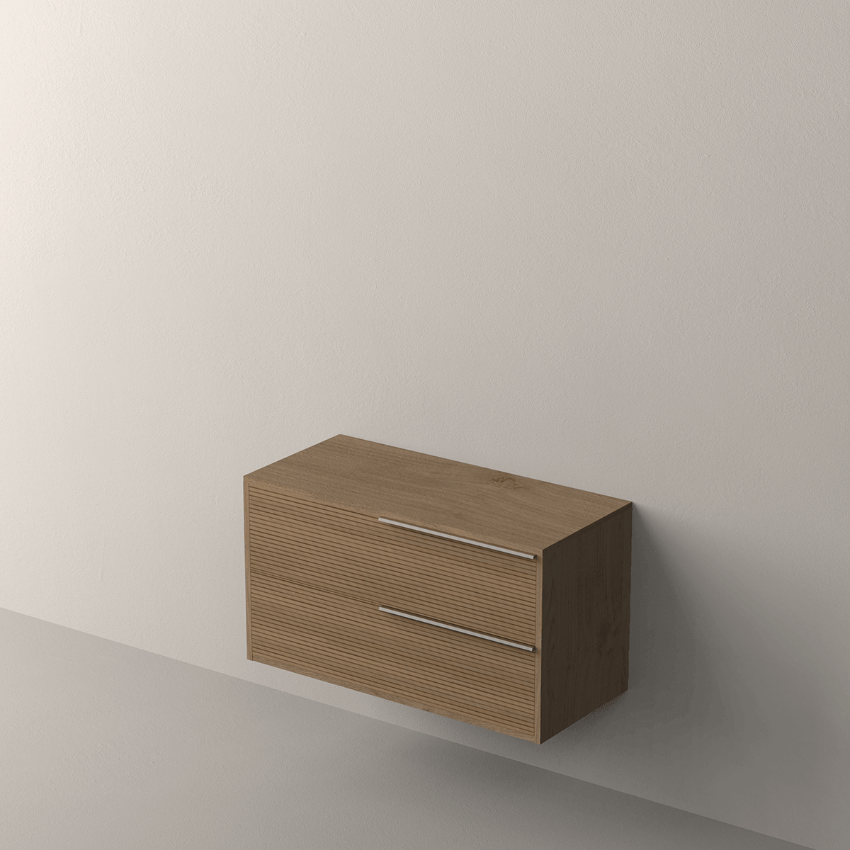 Mueble de baño suspendido Listello tirador Inox satinado - NOFER