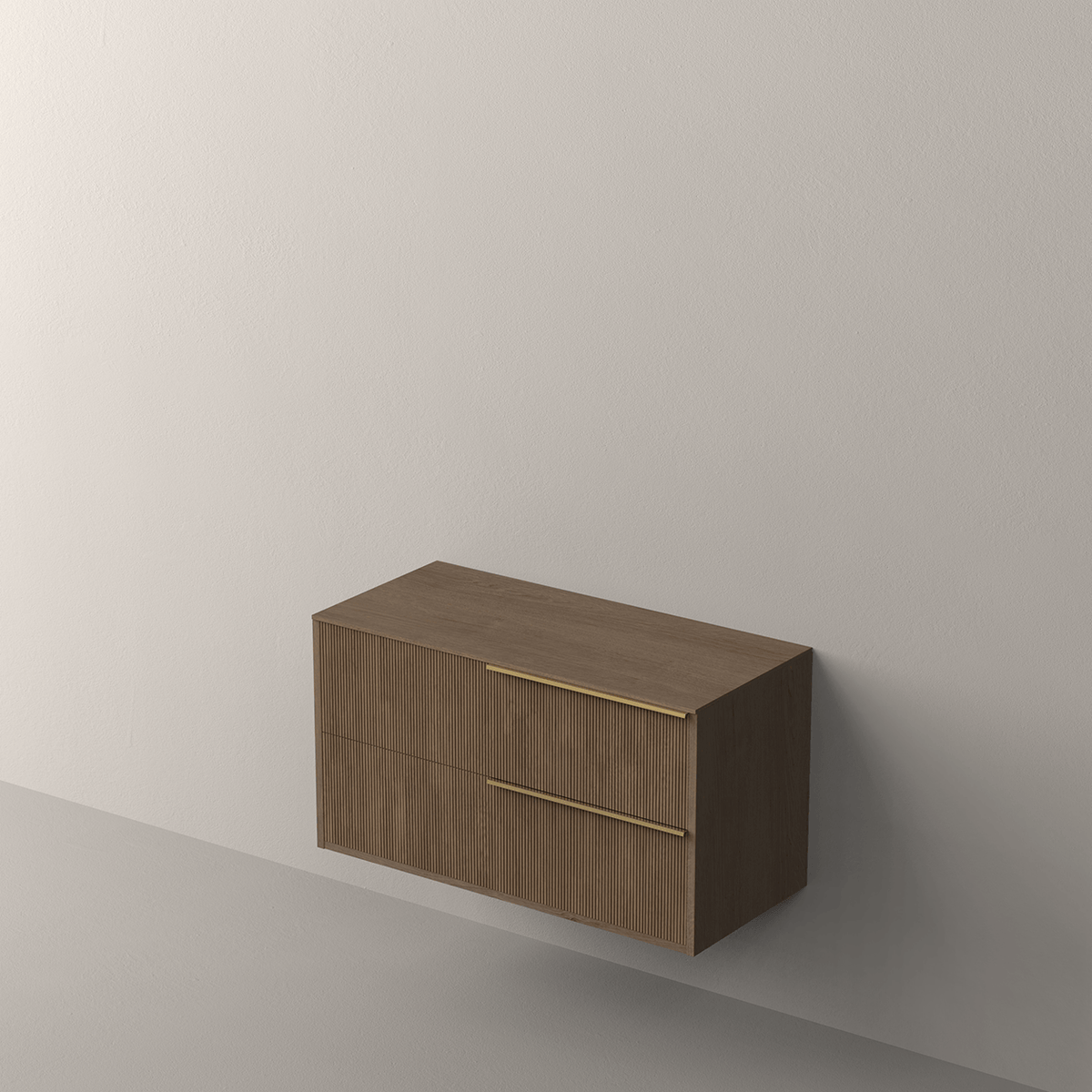 Mueble de baño suspendido Trend tirador Oro cepillado - NOFER