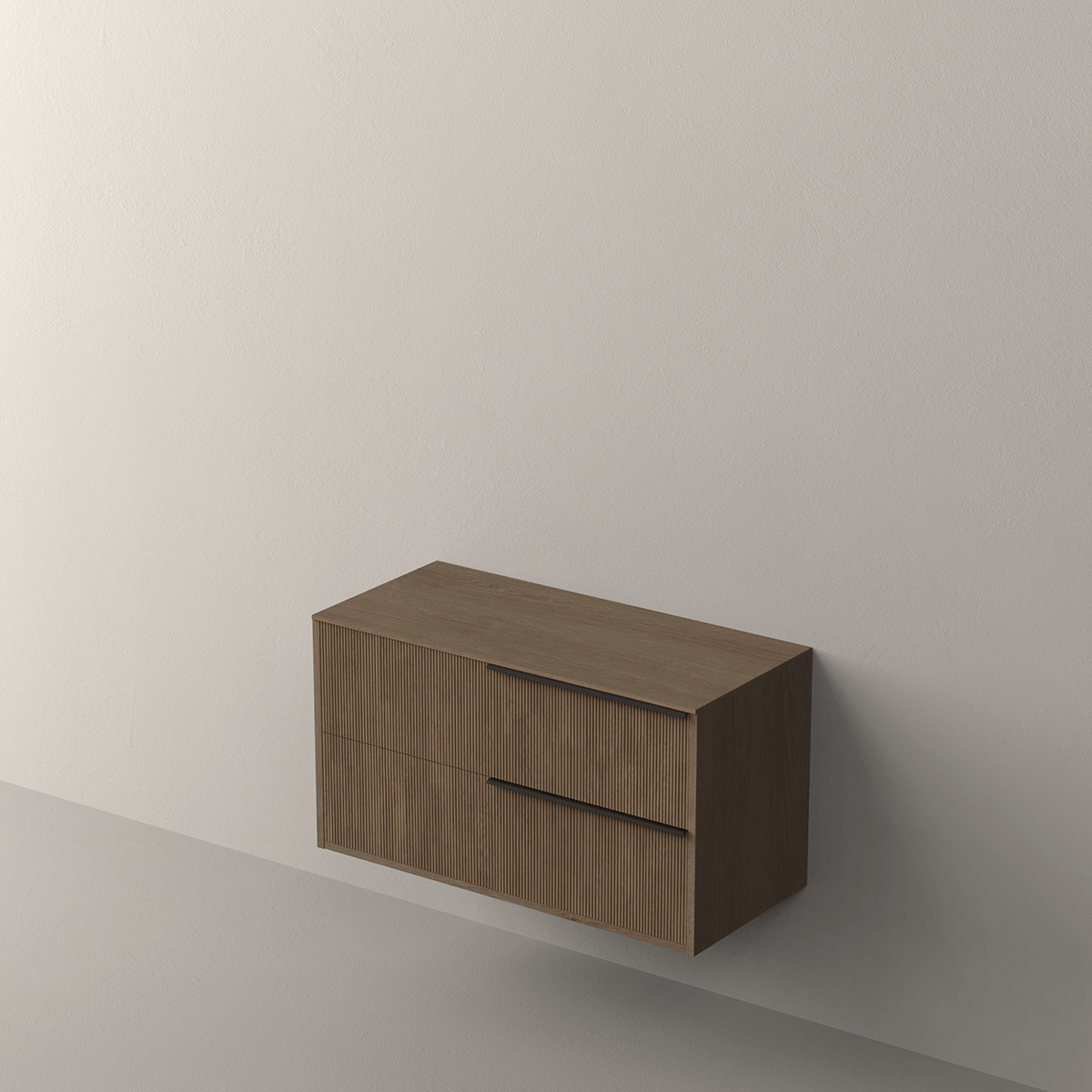 Mueble de baño suspendido Trend tirador Negro mate - NOFER
