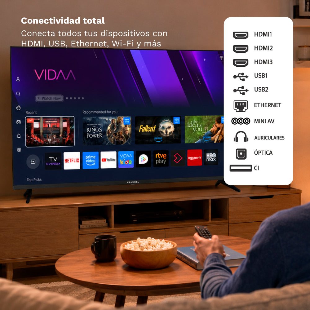 Televisor Grunkel QLED-5026VD 50" QLED 4K UHD Smart TV VIDAA