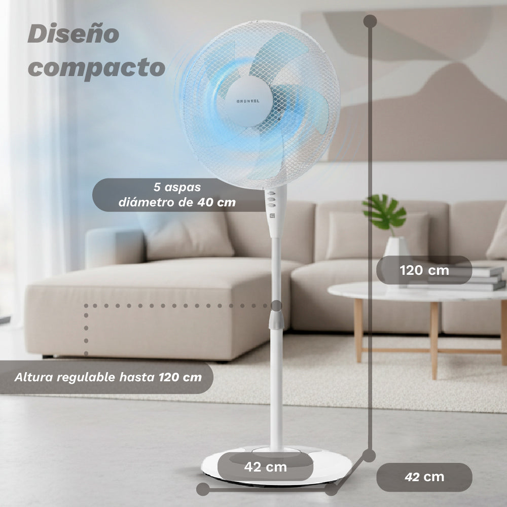 Ventilador de pie con mando 40 cm Grunkel FAN-165R