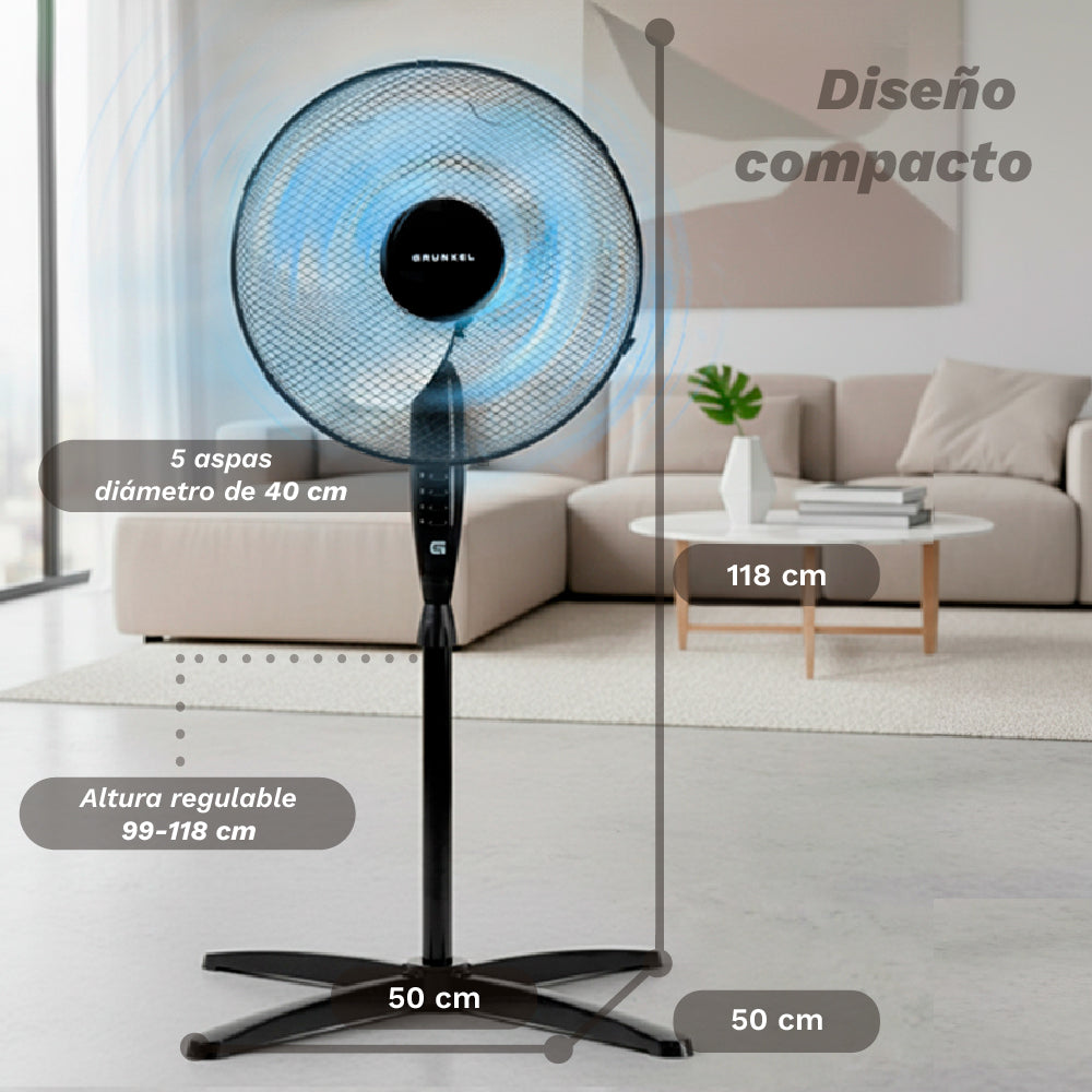 Ventilador de pie 40 cm Grunkel FAN-165XNG negro