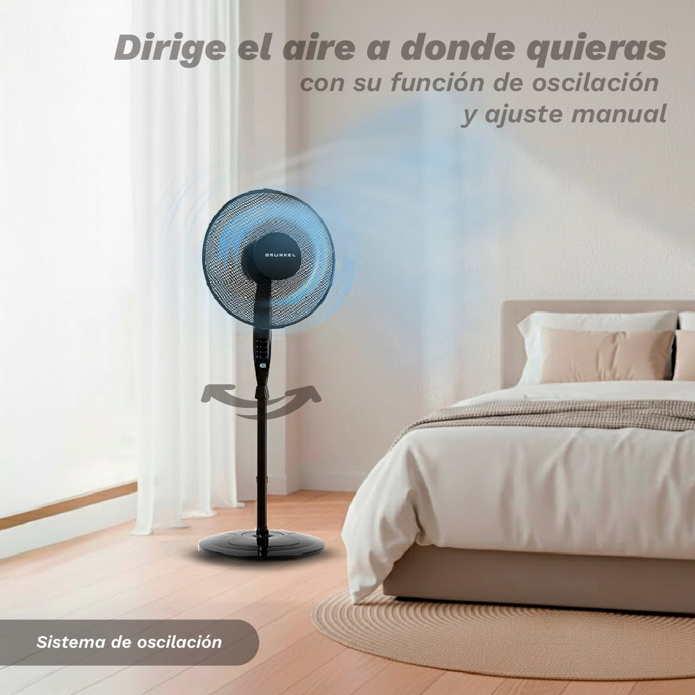 Ventilador de pie con mando 40 cm Grunkel FAN-165RNG negro