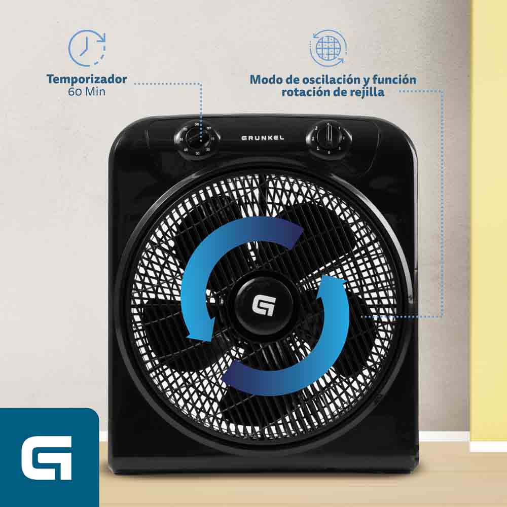 Ventilador de suelo Grunkel BOXFANNG negro
