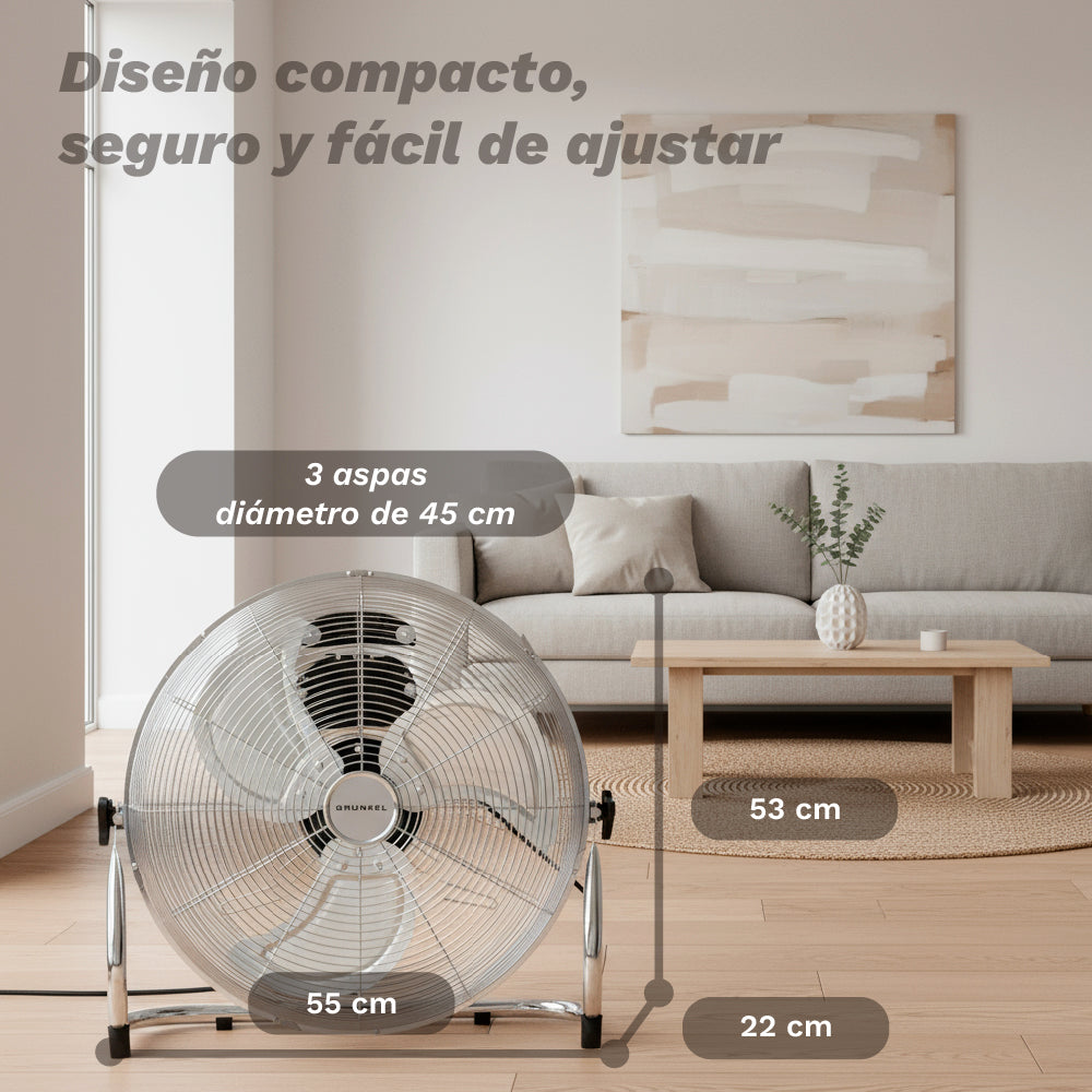 Ventilador industrial de suelo 45 cm Grunkel MET-H18INDUSTRIAL