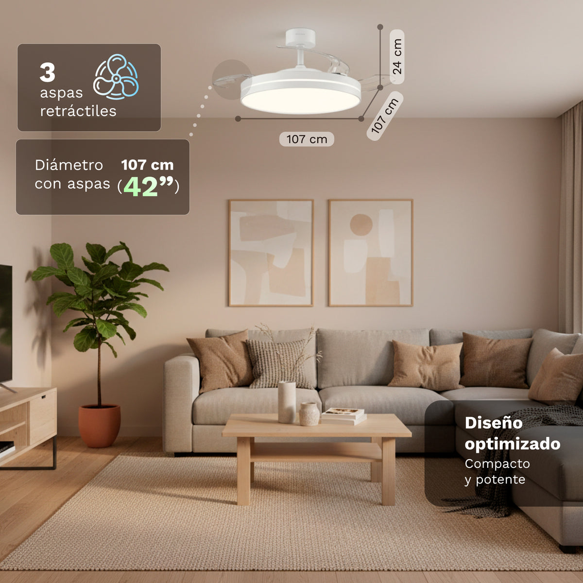 Ventilador de techo 42" Grunkel SKYCOOL42