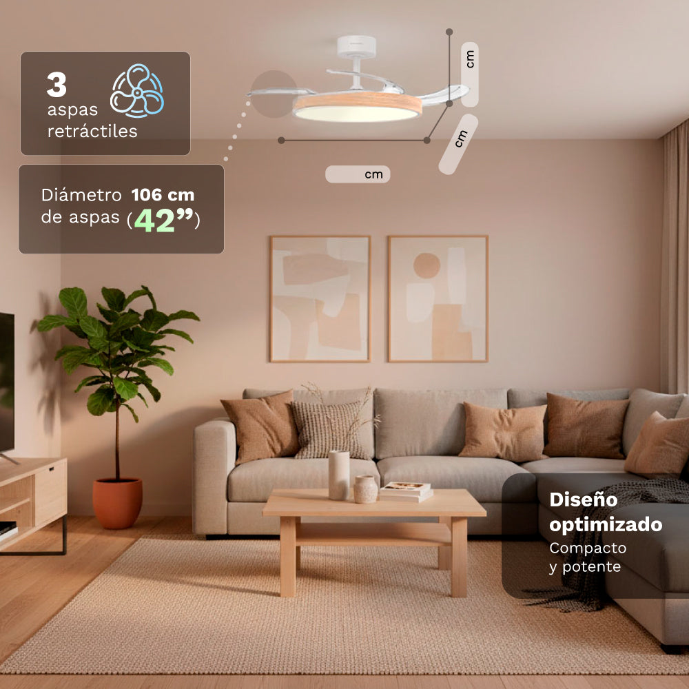 Ventilador de techo 42" Grunkel SKYWOOD42