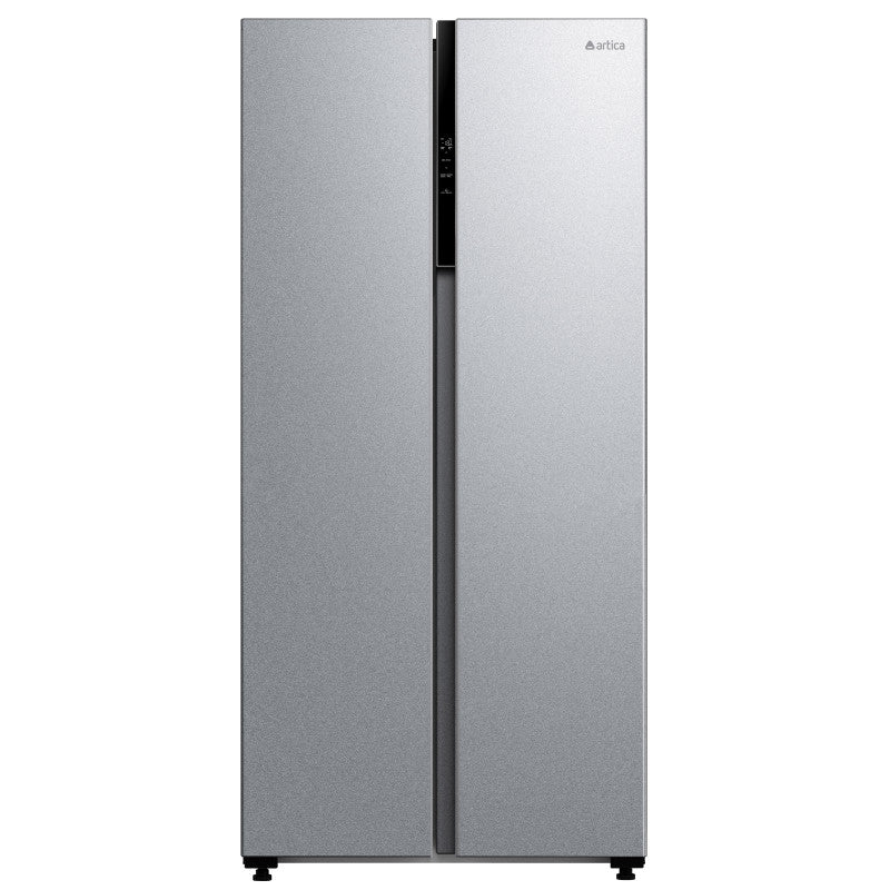 Frigorífico americano Artica MAXICOOL460ES plata 460 litros, vista frontal cerrada del Side by Side