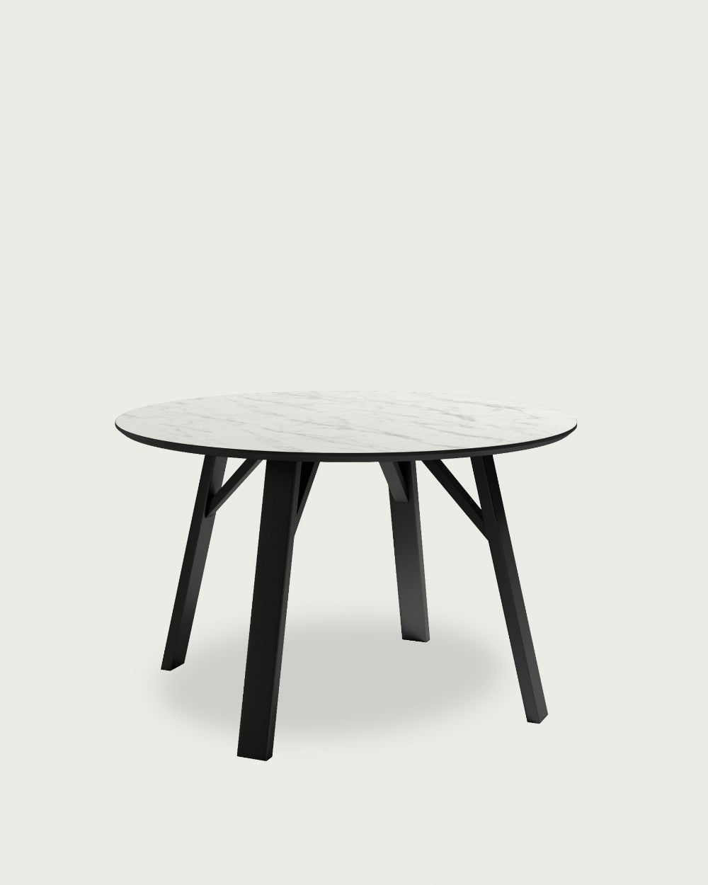 Mesa de comedor Baltic redonda Ø120 cm - Negro / Carrara
