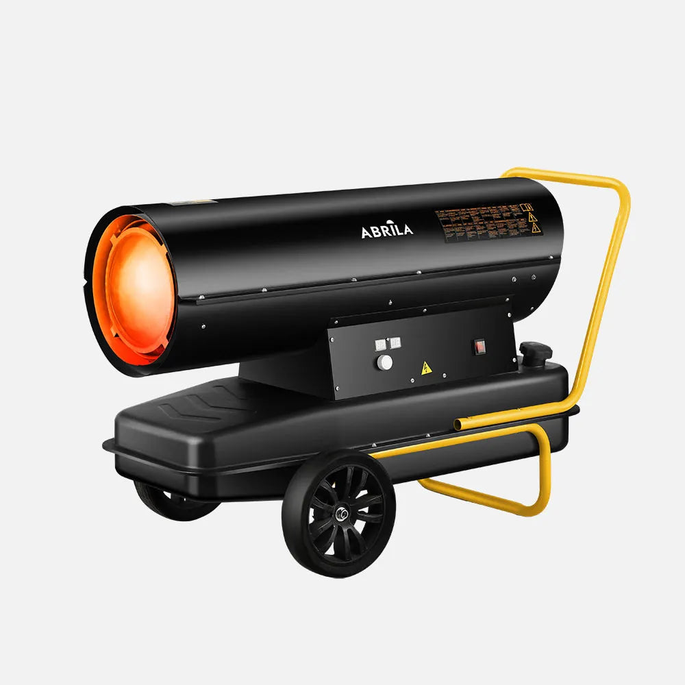 Cañón calefactor de gasóleo Alpine 80 kW de FABRILAMP en color negro/amarillo