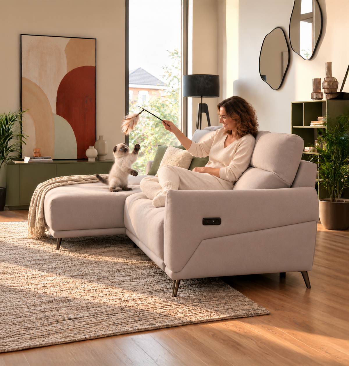 Sofá chaise longue Munich Chitra