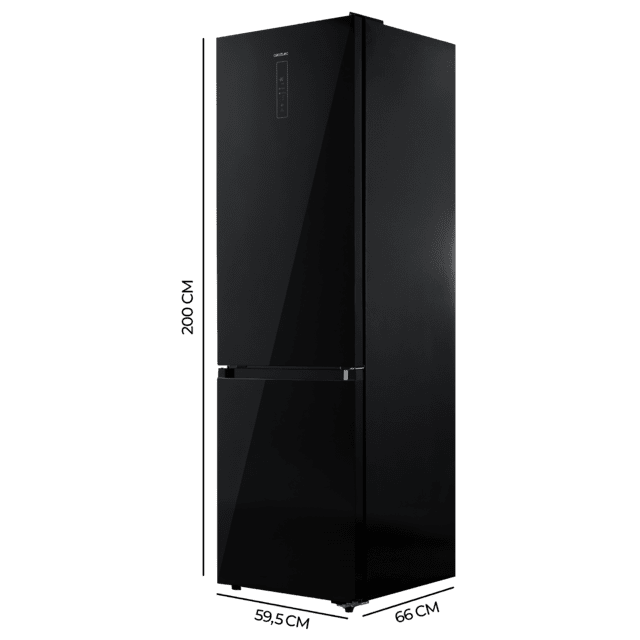 Dimensiones oficiales Cecotec 405 WL Elite Black Glass A: 200 cm alto, 59,5 cm ancho y 66 cm fondo