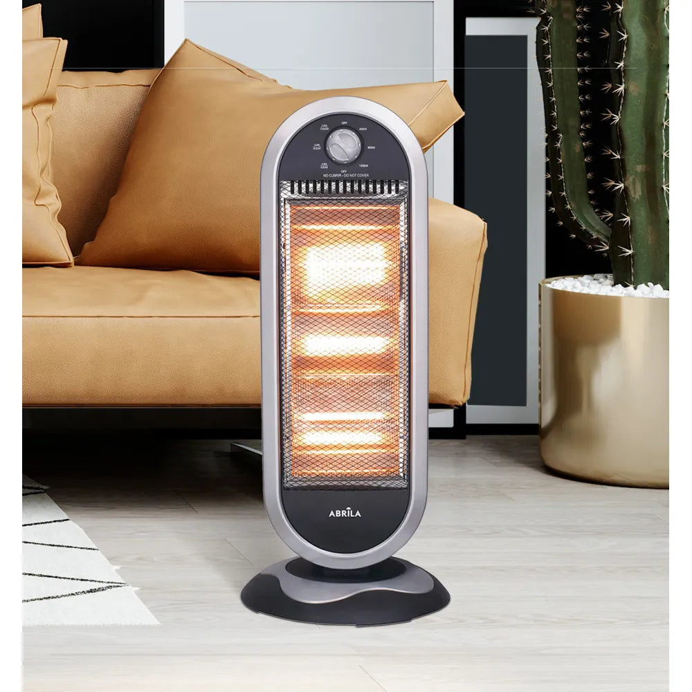 Estufa eléctrica Candente 1200 W (70x30x30 cm) de FABRILAMP en color negro/plata – vista de detalle