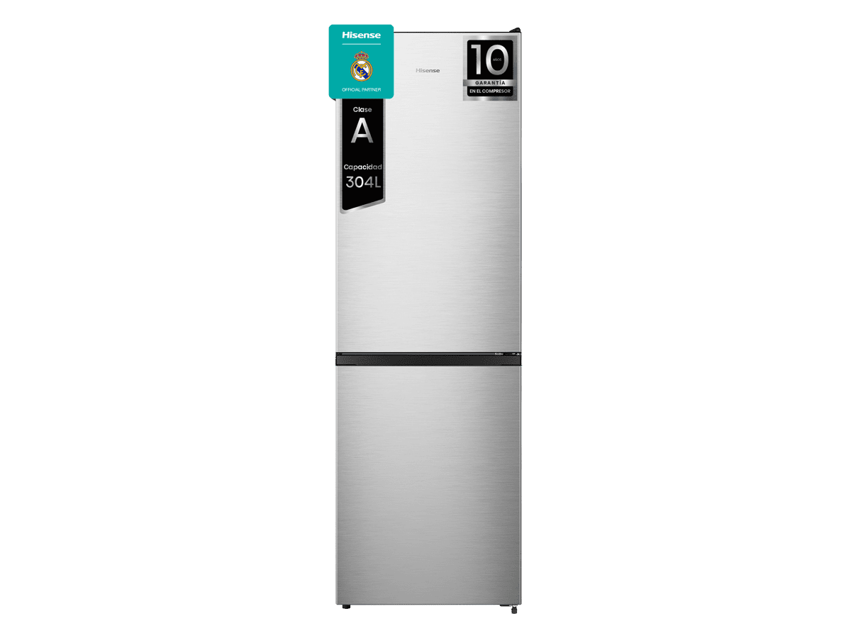 Frigorífico combi Hisense RB3N300NECA inox, vista frontal, clase energética A