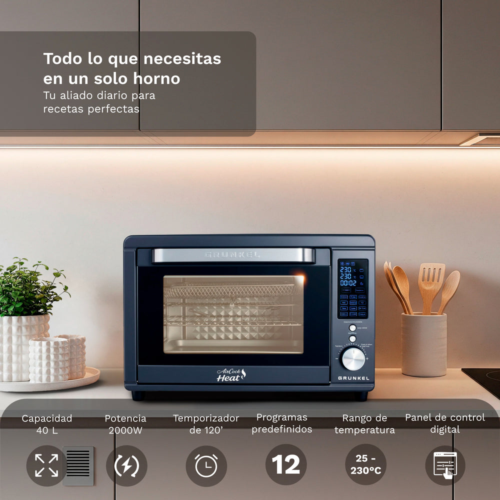 Horno eléctrico de sobremesa digital de 40 L Grunkel HR-40AIRCOOK