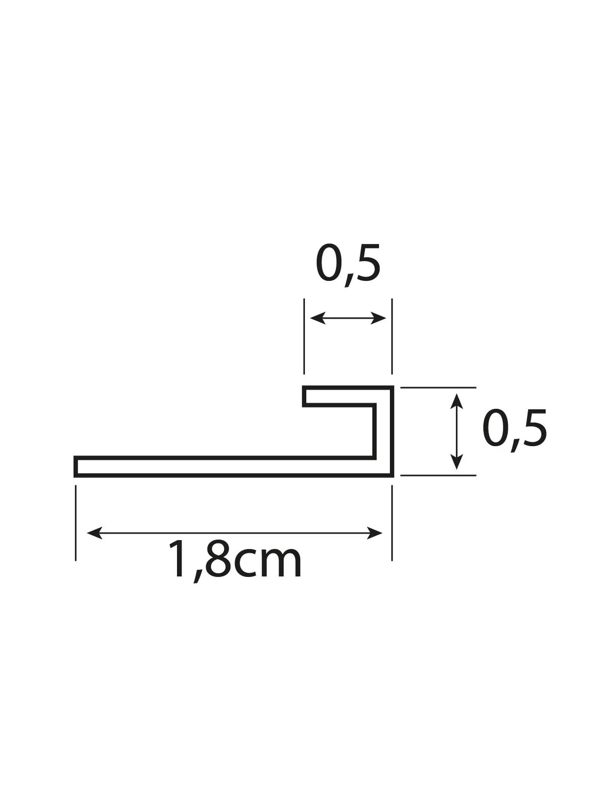 Perfil U de aluminio de terminación para placas decorativas