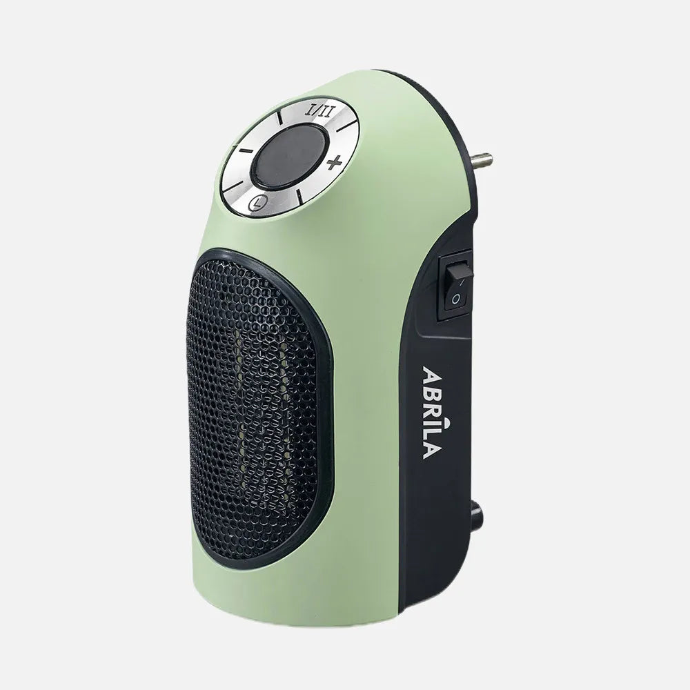 Mini calefactor cerámico Golfo 500 W de FABRILAMP en color verde/negro
