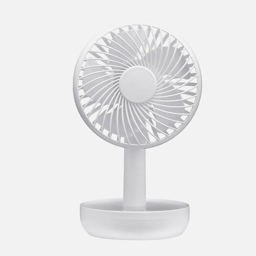 Miniventilador recargable de sobremesa Lemosín 5 W de FABRILAMP en color blanco – vista de detalle