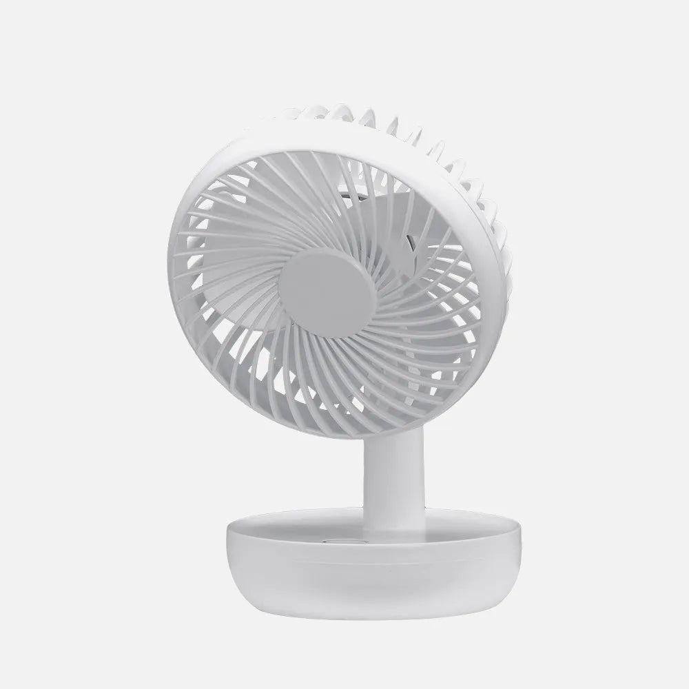 Miniventilador recargable de sobremesa Lemosín 5 W de FABRILAMP en color blanco – vista de detalle