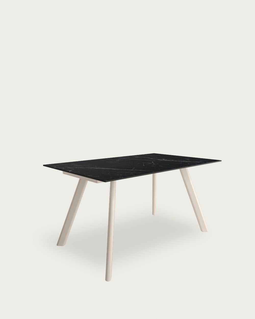 Mesa de comedor Omán porcelánico 160x90 cm - Marfil / Marquina