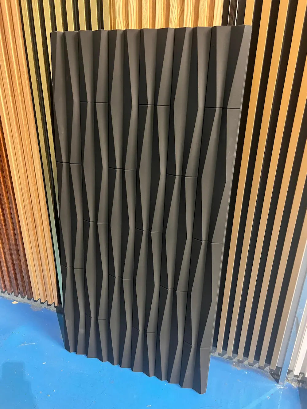 Panel de piedra PU Origami Negro 120 x 60 cm