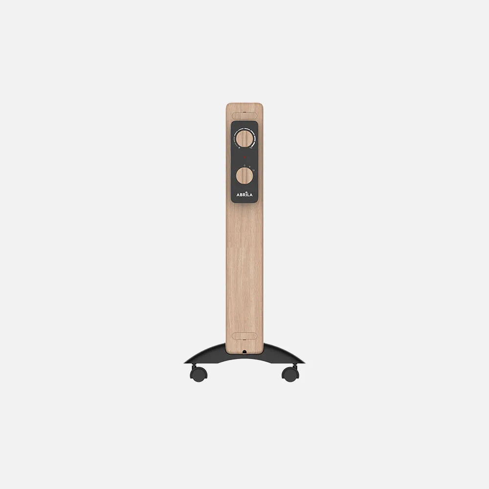 Radiador de mica Badin 1500 W de FABRILAMP en color negro/madera – vista de detalle