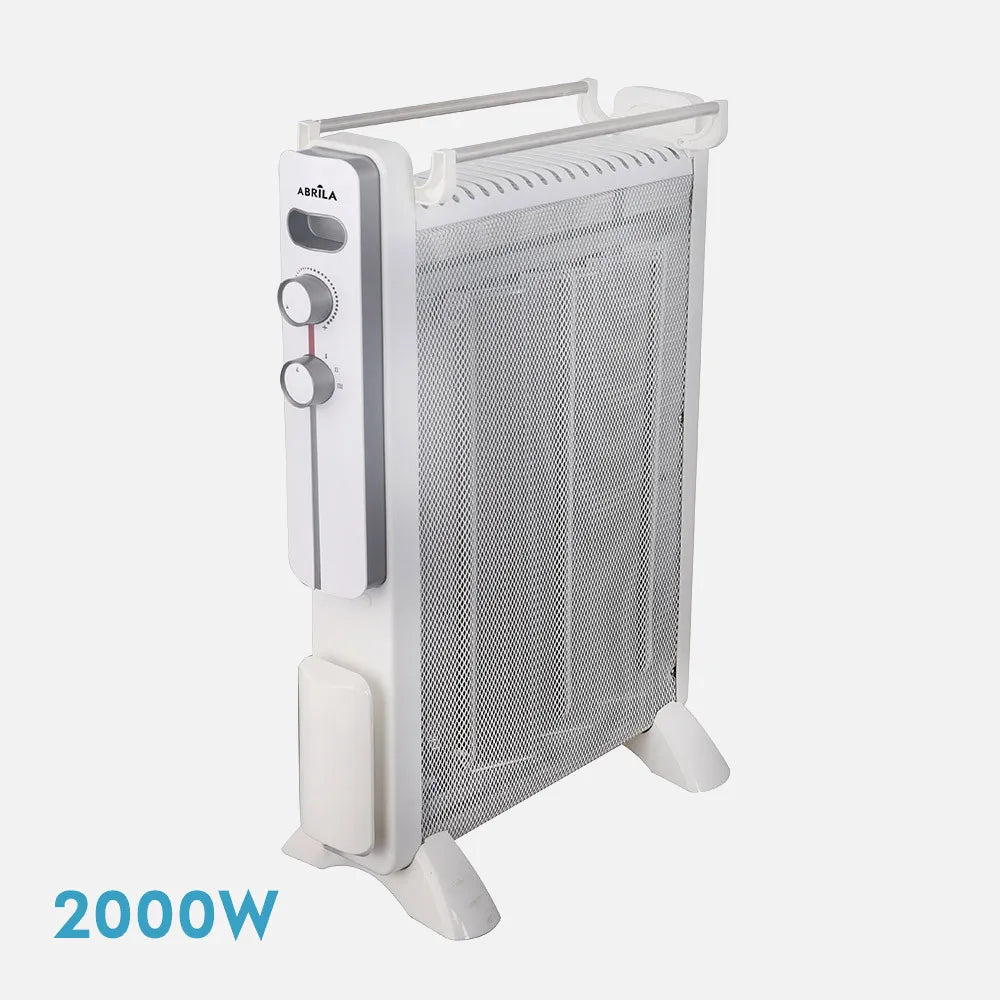 Radiador de mica Caicos 2000 W de FABRILAMP en color blanco/gris – vista de detalle