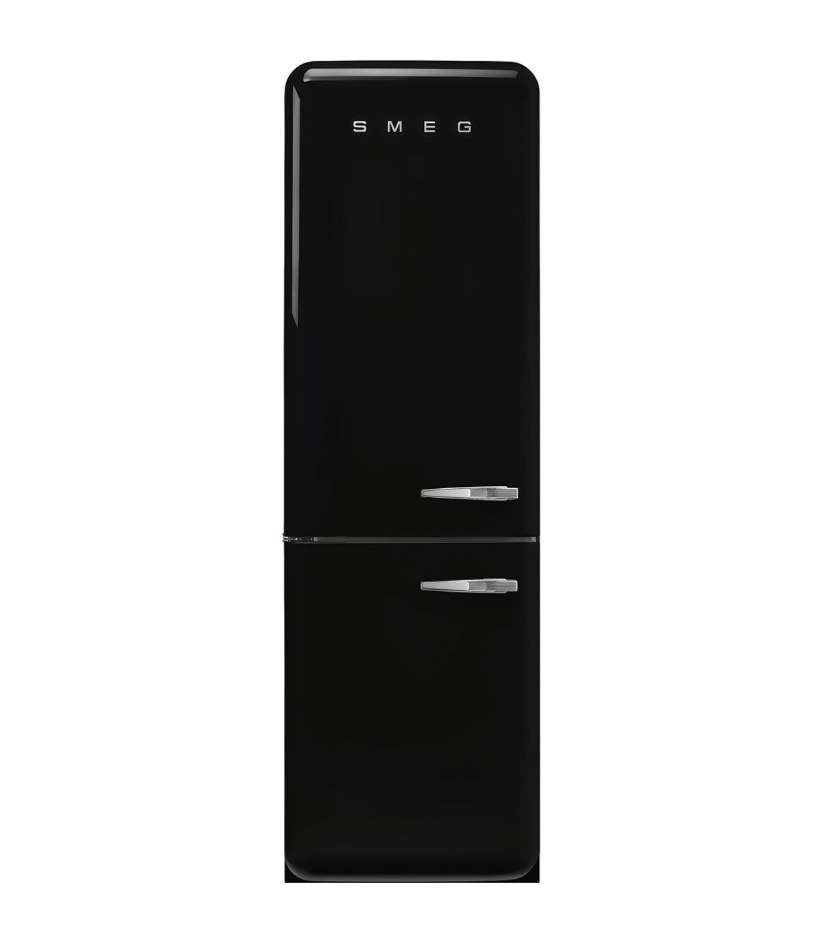 Frigorífico combi Smeg FAB32LBL6 negro brillante 50's Style con bisagra izquierda, vista frontal