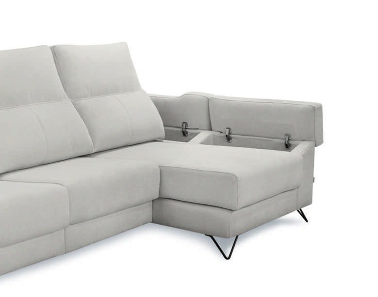 Sofá Paula de A.V. Sofás con chaise longue y arcón del brazo abierto