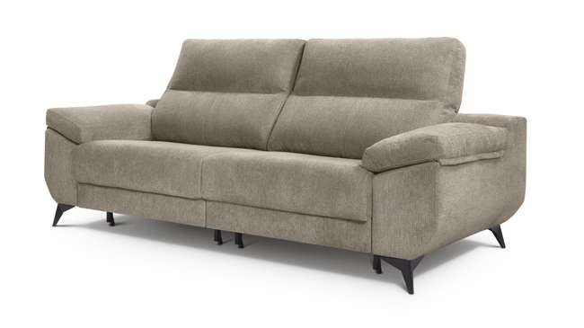 Sofá Vega de A.V. Sofás en beige con asientos deslizantes, vista lateral sobre fondo blanco