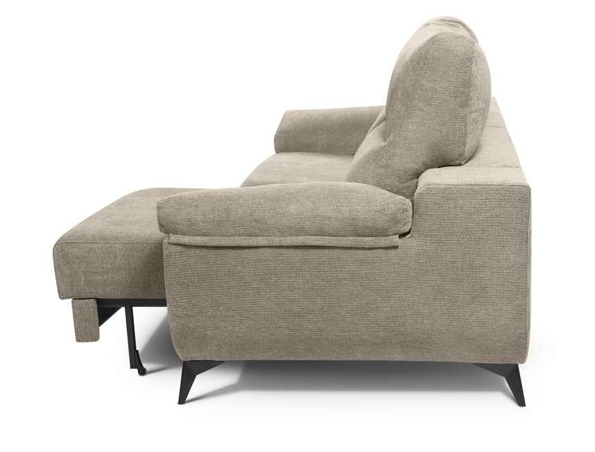 Sofá Vega de A.V. Sofás con asiento deslizante extendido, vista lateral