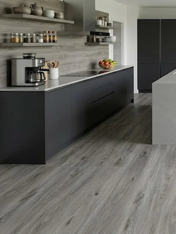 Panel decorativo SPC machihembrado Madera Gris 196 x 94 cm